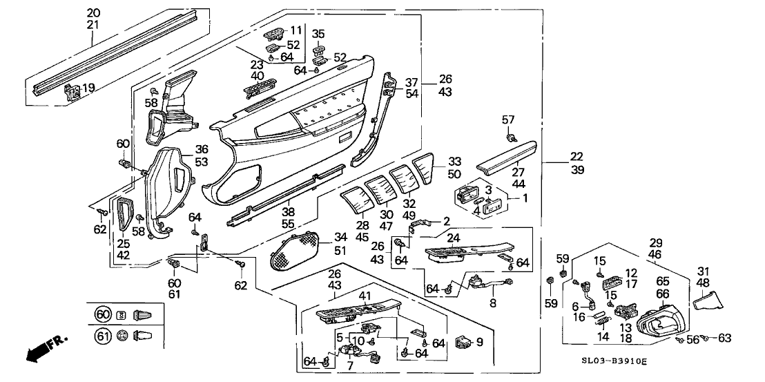 Acura 83520-SL0-A10ZA Outlet Assembly, Passenger Side Door (Silver)