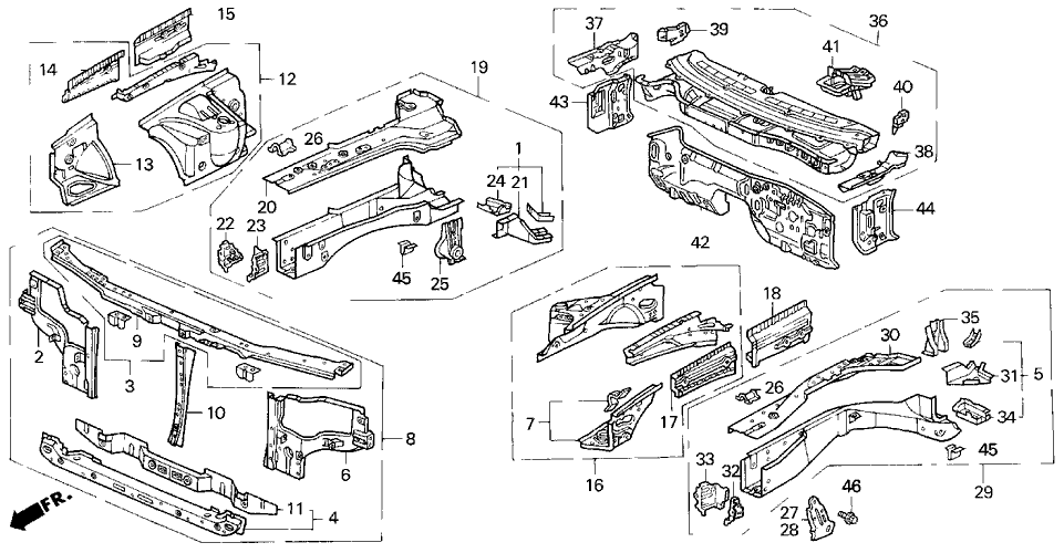 Acura 60614-SL5-A00ZZ Member, Right Front Wheelhouse (Upper) (Rear)