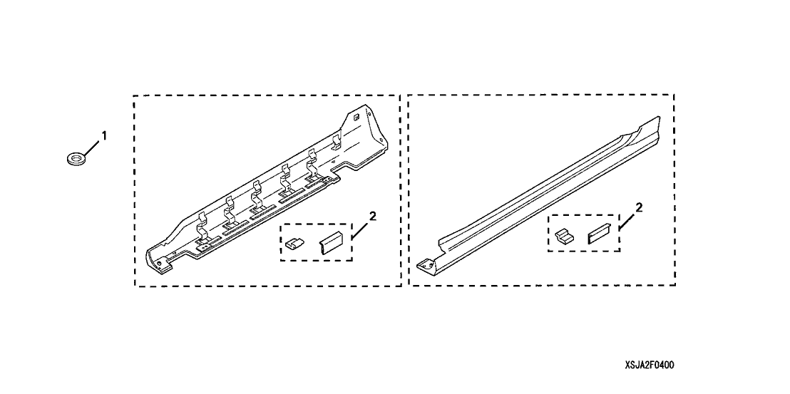 Acura 08F04-SJA-230 Spoiler Set, Side (Celestial Silver Metallic)