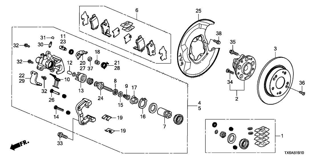 Acura 43227-T3R-003 Spg, Pad