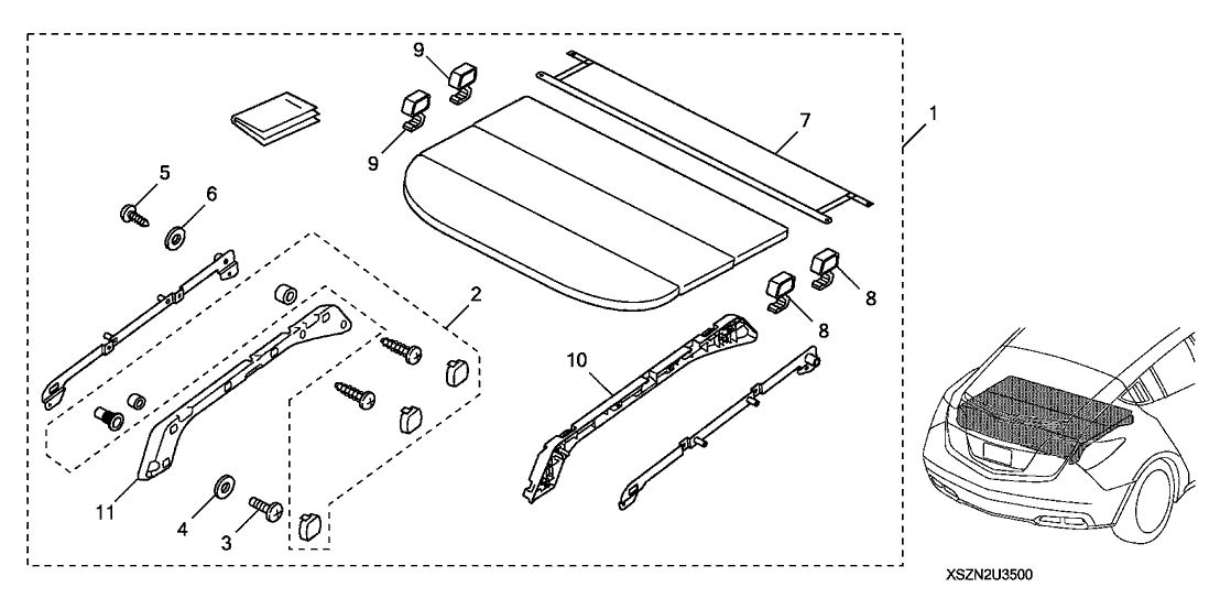 Acura 08U35-SZN-20013 Cargo Management Net Assembly