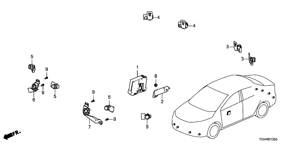 Acura 39680-T0A-R02E4 Sensor Assembly , Parking *Pb92P* (Midnight Violet Pearl) (Na Use Alt: 39680-T0A-R02Zz)
