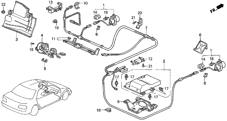Acura 91550-SL5-A81 Clip, SRS Harness