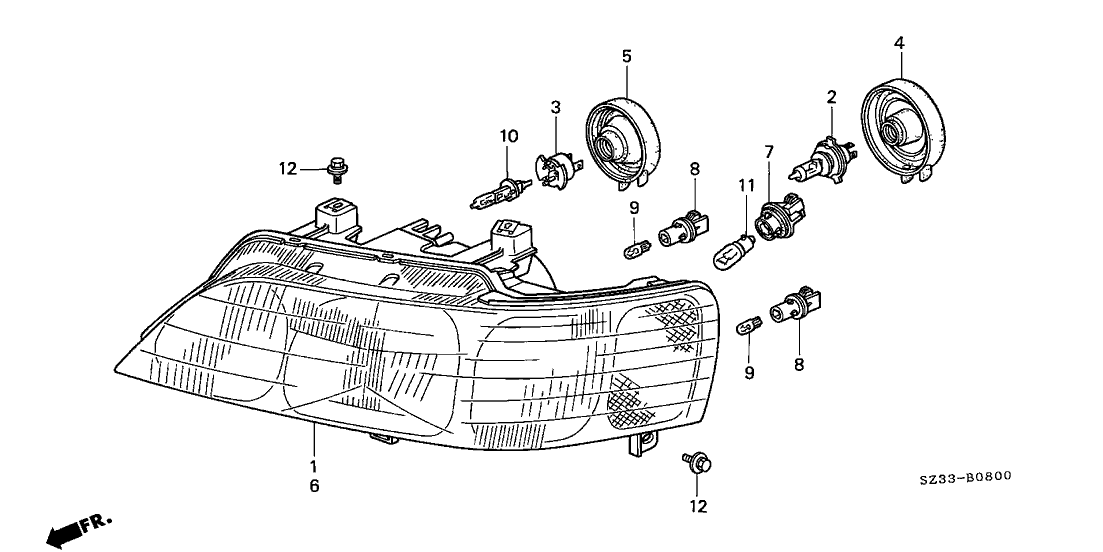 Acura 04331-SZ3-305 Foglight Bulb And Socket Set