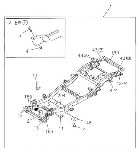 Acura 8-97800-851-1 Bracket, Left Rear Cab Mounting