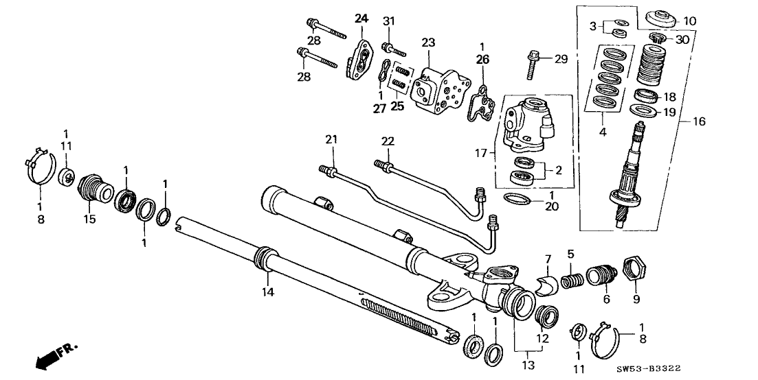 Acura 53608-SW5-A01 Housing Sub-Assembly, Steering Rack