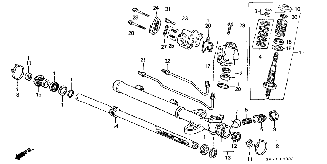 Acura 53641-SZ5-A01 Valve Sub-Assembly, Steering