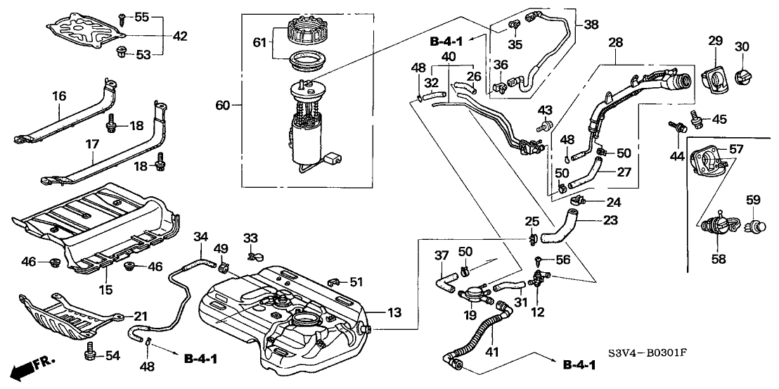 Acura 17045-S3V-A50 Fuel Pump Module Assembly