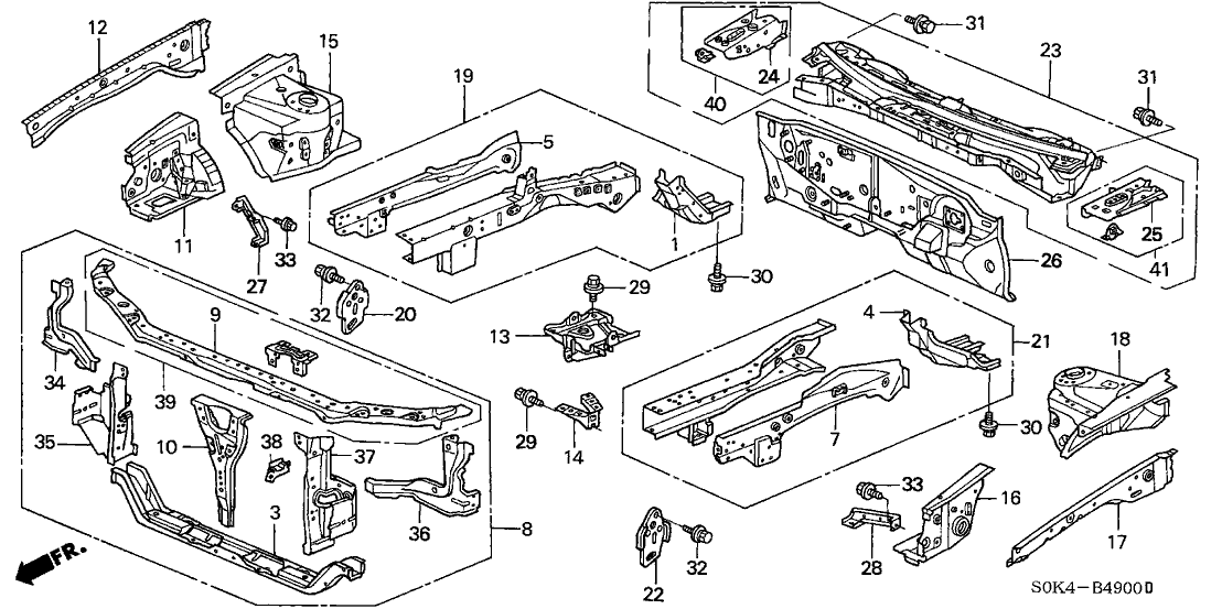 Acura 60650-S0K-A01ZZ Housing, Right Front Shock Absorber