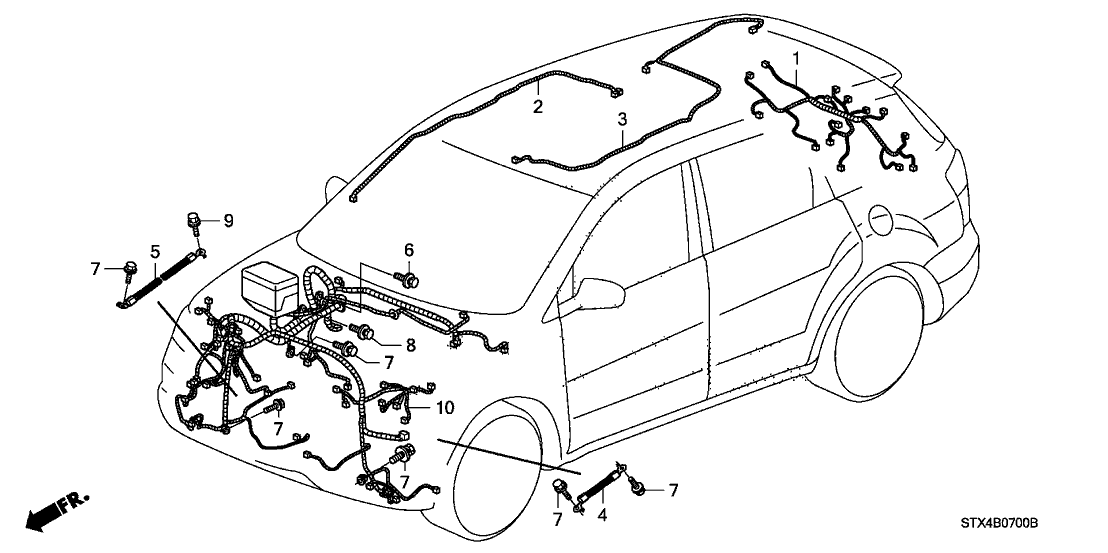 Acura 32119-STX-A01 Wire Harness, Cntr Tail