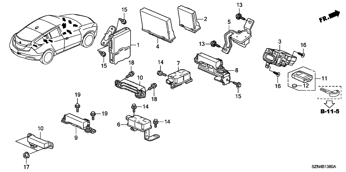 Acura 38320-SZN-A11 Main Unit, Smart