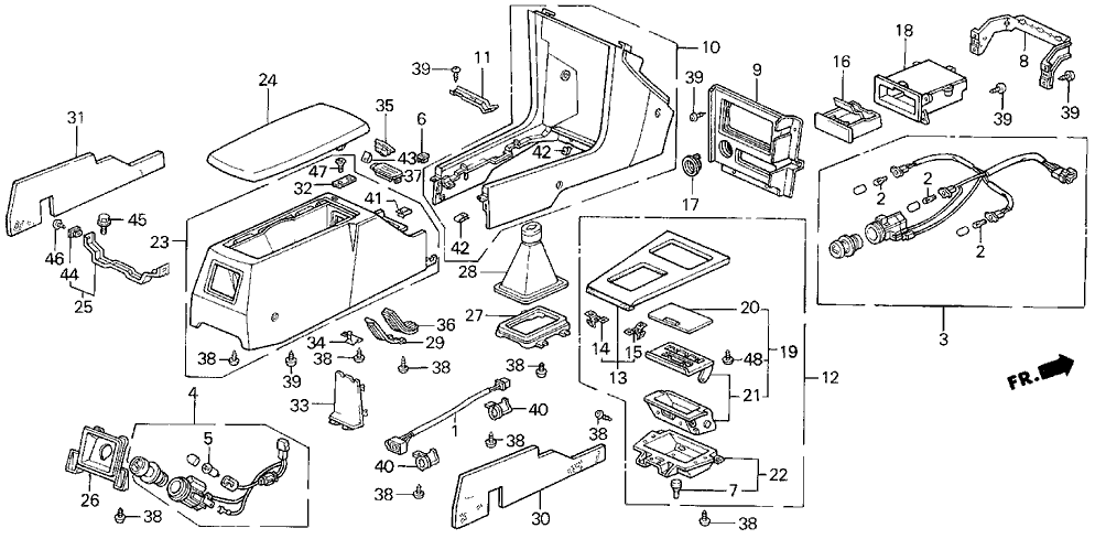 Acura 77785-SG0-A12 Pocket Assembly, Console (Inner)