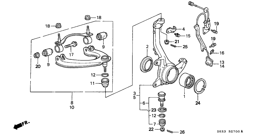 Acura 57455-SK7-804 Sensor Assembly, Left Front