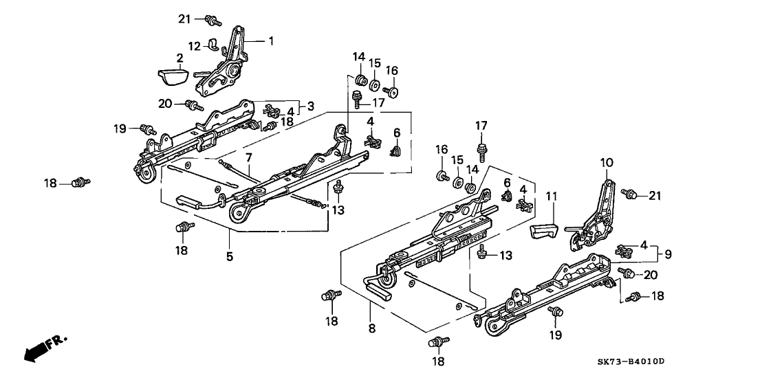 Acura 81270-SK7-A21 Adjuster, Passenger Side Slide (Inner)