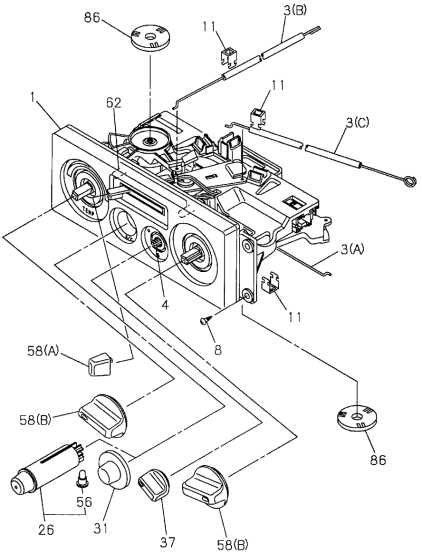 Acura 8-97116-766-2 Lever Sub Assembly Heater C