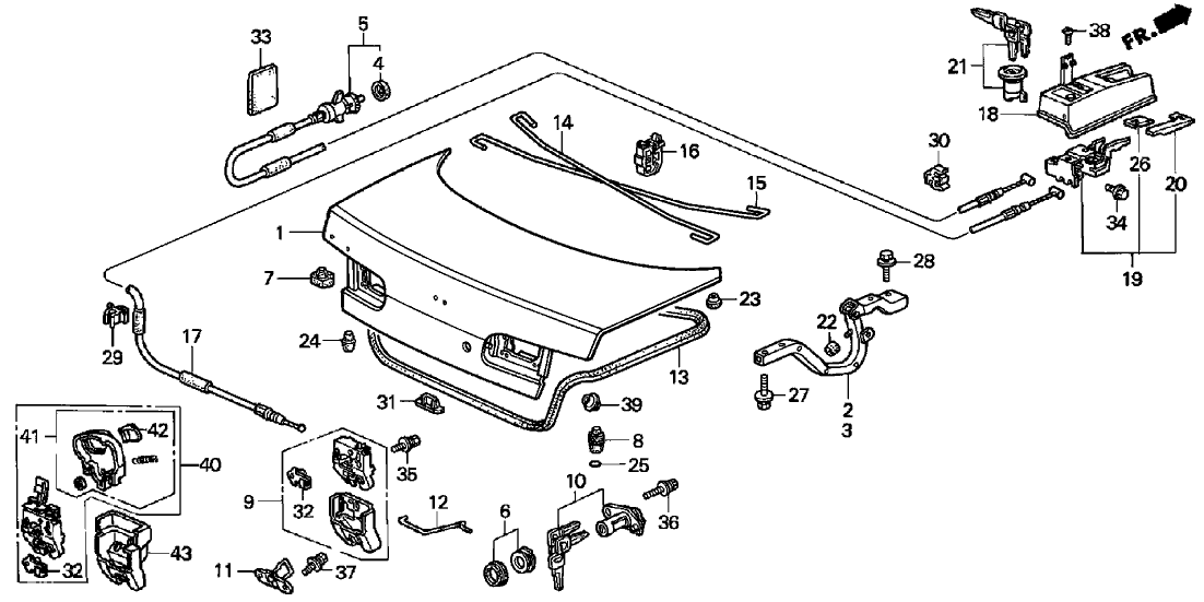 Acura 74815-SL5-A00F4 Garnish, Trunk Cylinder (Satin Silver Metallic)