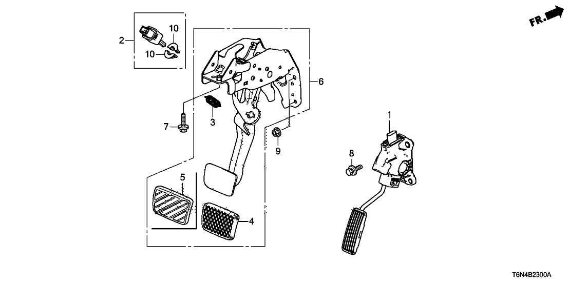 Acura 46600-T6N-A81 Pedal Assembly, Brake