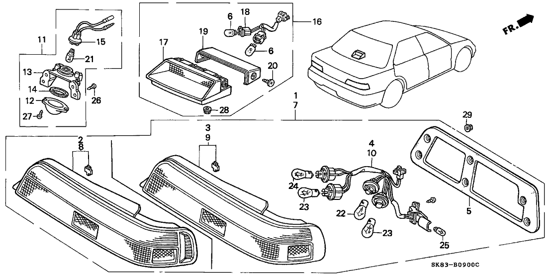 Acura 33552-SK8-A02 Wire, Driver Side