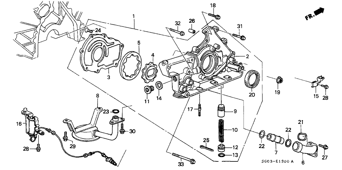 Acura 32124-PH7-751 Clamp, Oil Level Sensor Wire Harness