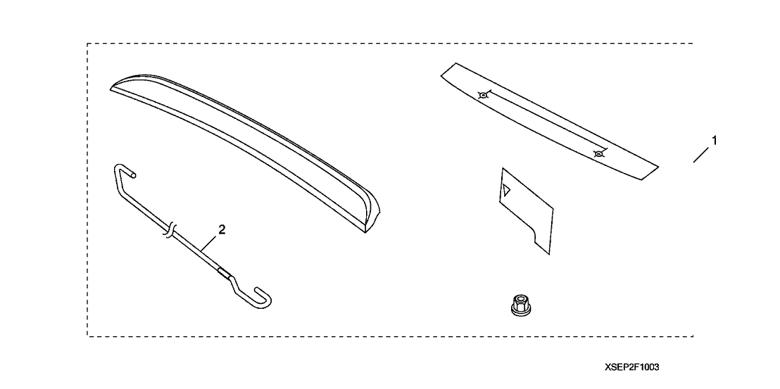 Acura 08F10-SEP-230 Deck Spoiler (Anthracite Metallic)