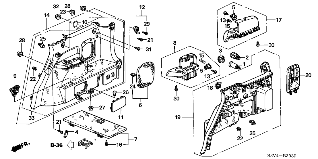 Acura 84670-S3V-A02ZB Lining Assembly, Left Rear Side (Saddle)