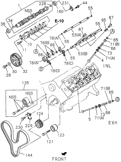 Acura 8-94364-724-1 Shaft, Rocker Arm Exhaust