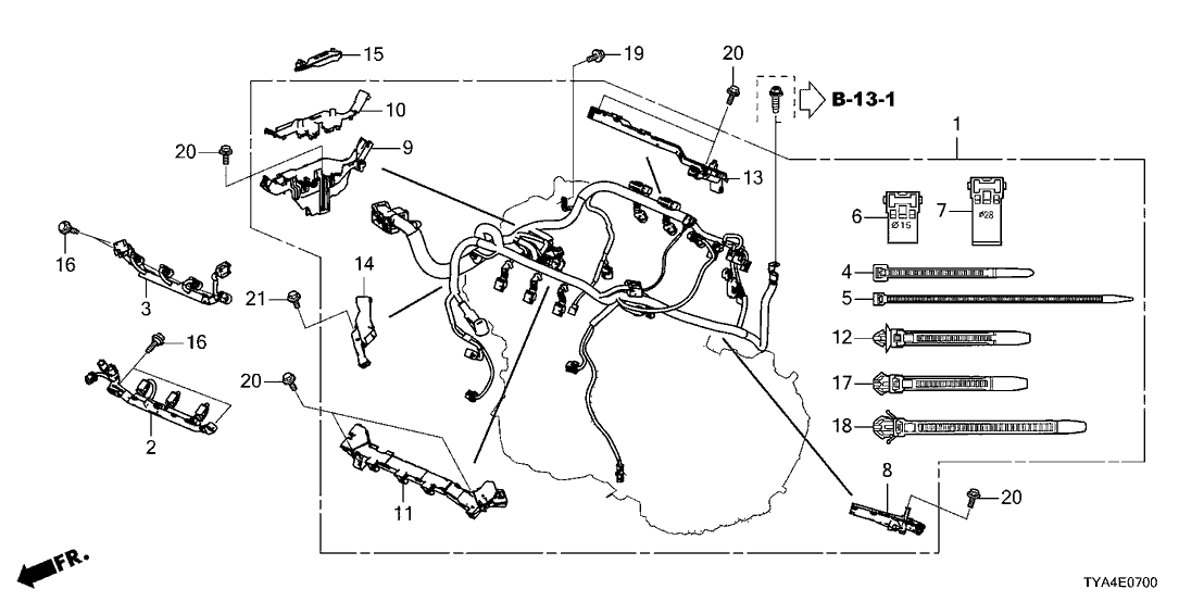 Acura 32112-RLV-A50 Sub-Harness, Rear