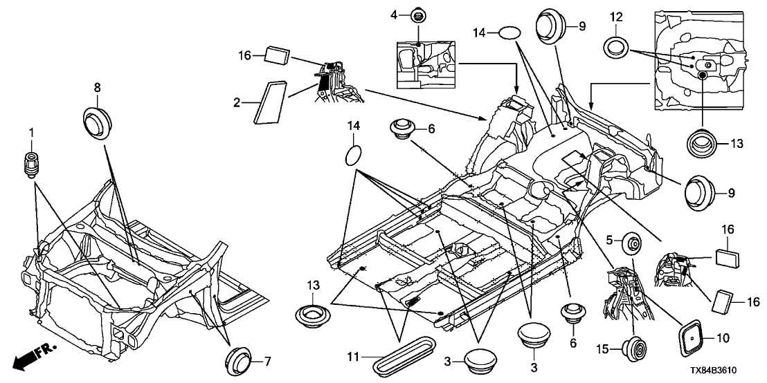 Acura 90851-TR2-A01 Plug, Hole (40X40)