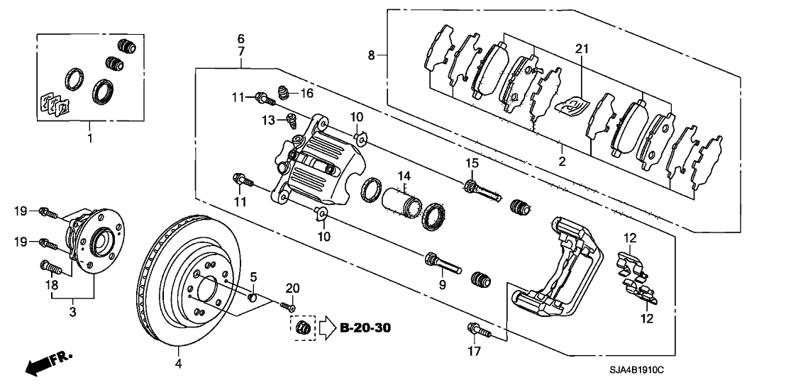 Acura 06435-SJA-000 Shim Set, Rear