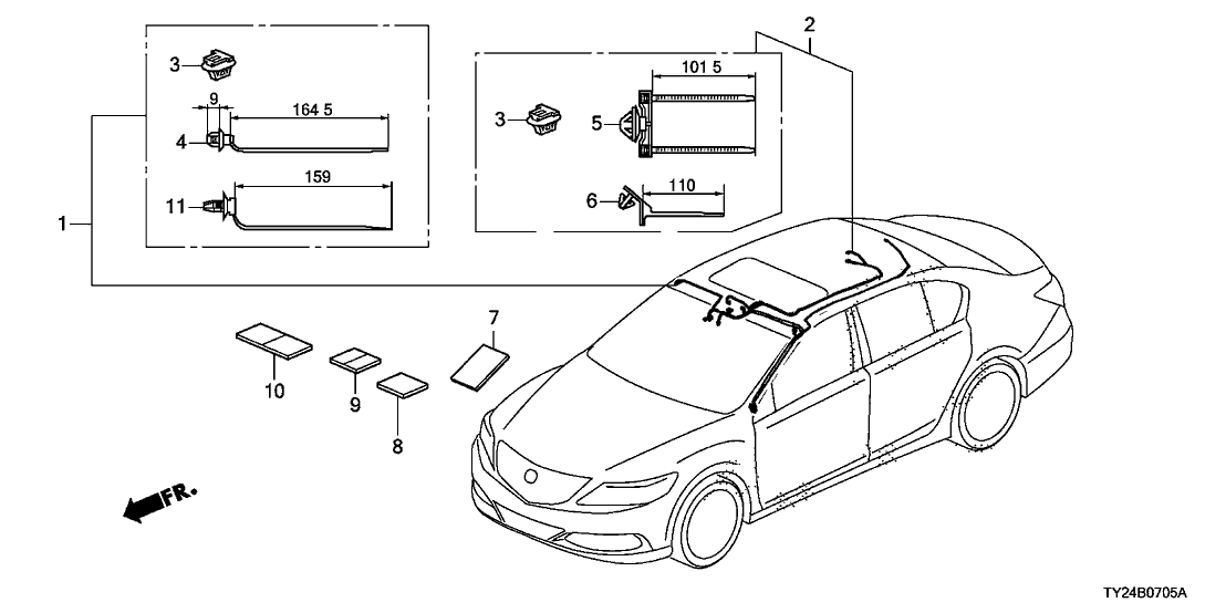 Acura 32156-TY2-A00 Wire Harness, Sunroof (Sub)