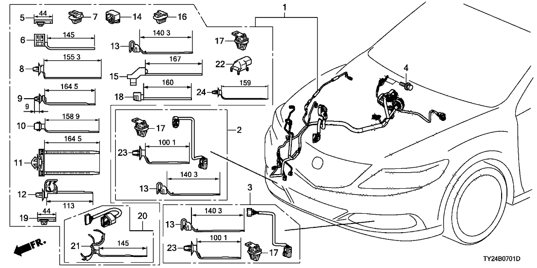 Acura 32100-TY3-A20 Wire Harness, R Cabin