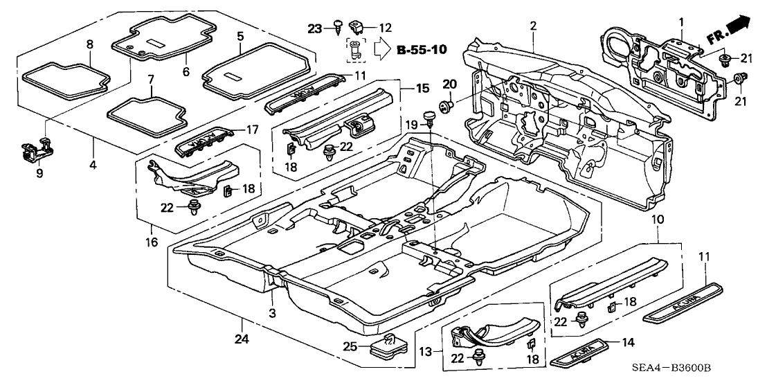 Acura 74251-SDB-A01 Insulator, Dashboard (Outer)