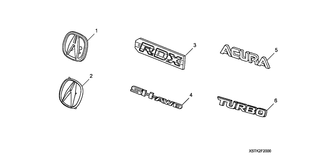 Acura 08F20-STK-200 Gold Emblem