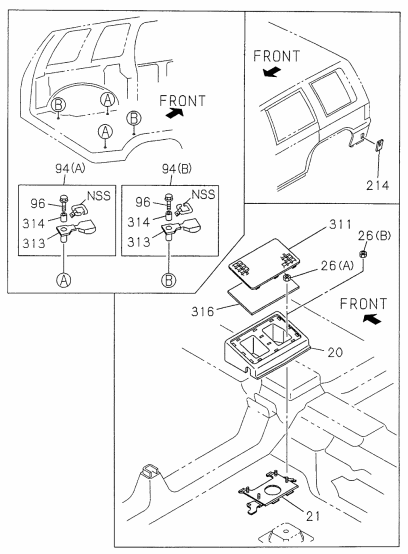 Acura 8-97151-274-0 Footrest, Right Rear (Black)