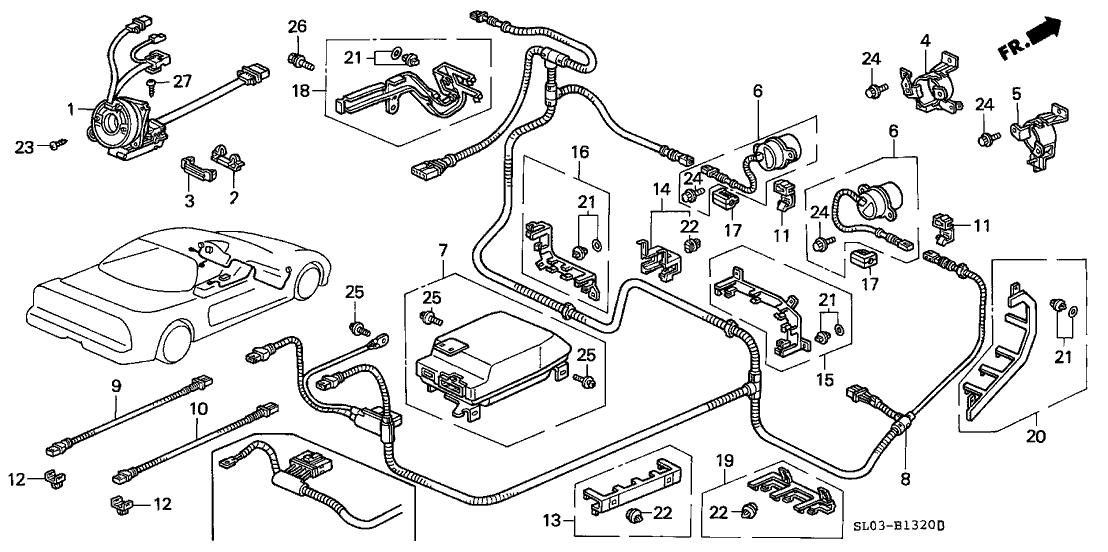 Acura 78963-SL0-A81 T-Joint, SRS Harness Protector