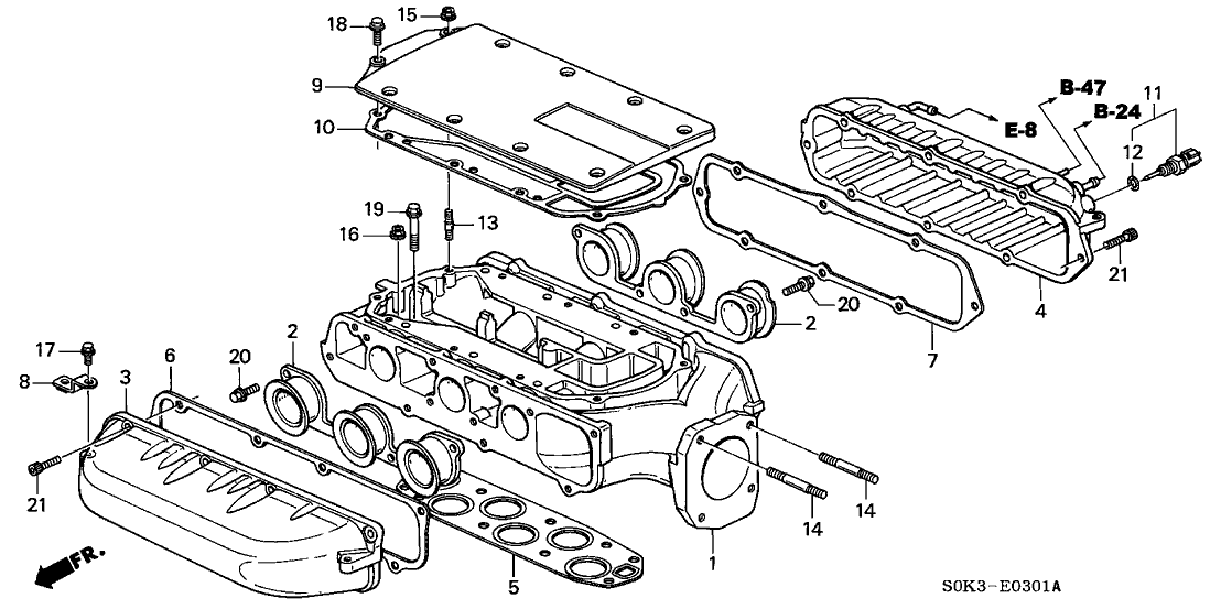 Acura 17106-P8E-A21 Gasket, Front In. Manifold Chamber