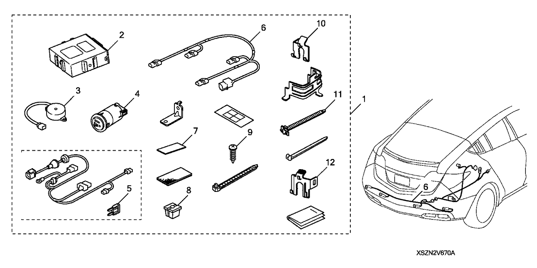 Acura 08V67-SZN-20031 Sub Hrn, Back-Up Sensor