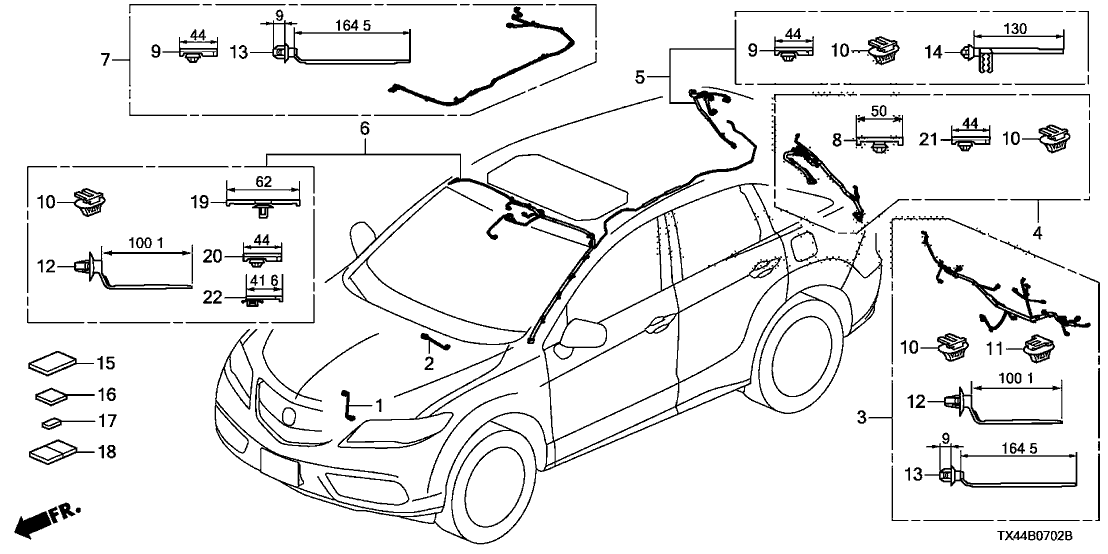 Acura 32119-TX4-A00 Sub-Wire Harness, Driver Side Tailgate