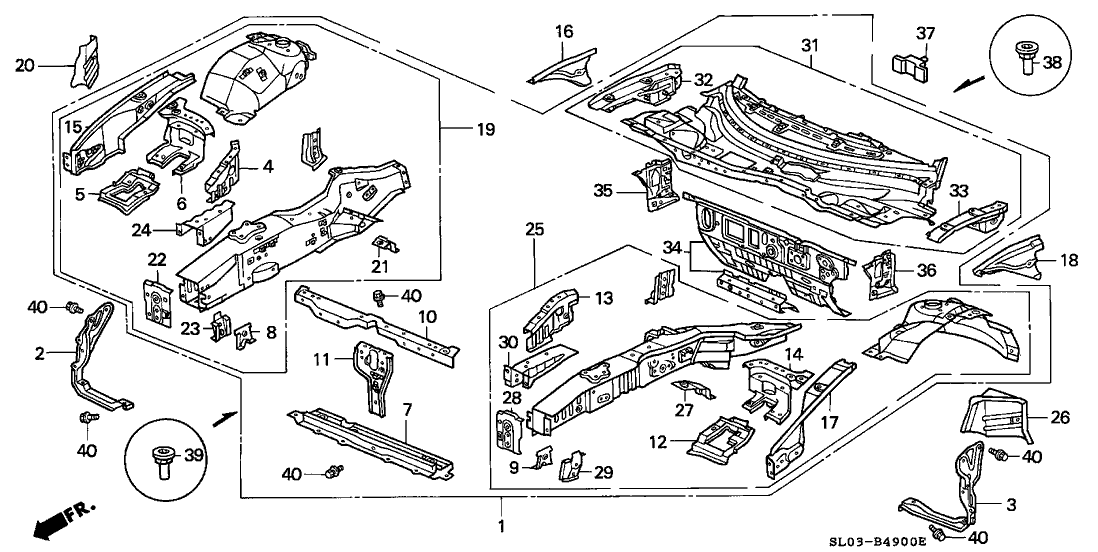 Acura 60812-SL0-300ZZ Extension, Passenger Side Radiator Support (Lower)