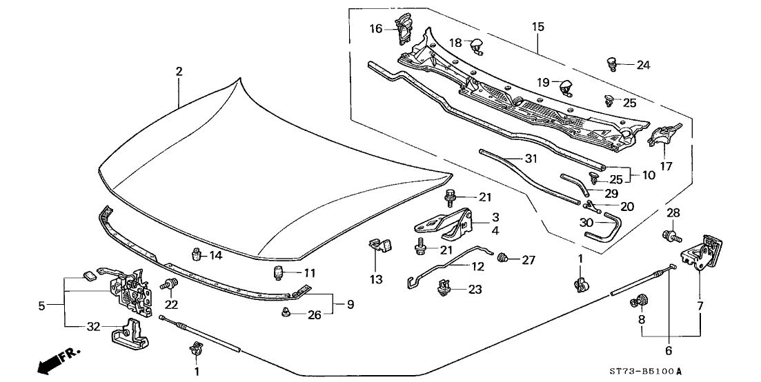 Acura 60100-ST7-000ZZ Engine Hood