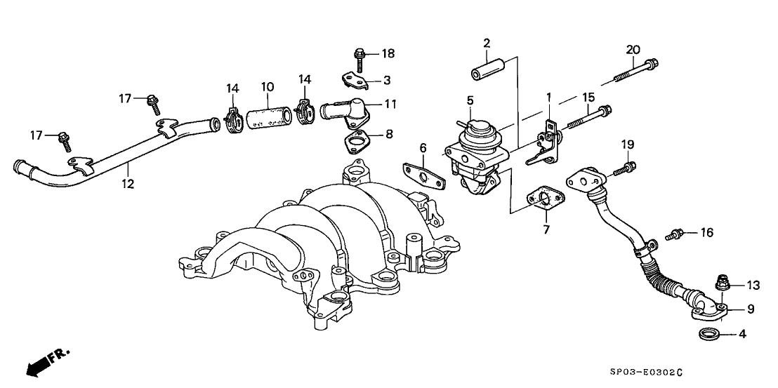 Acura 17401-PY3-A00 Stay A, Install Pipe