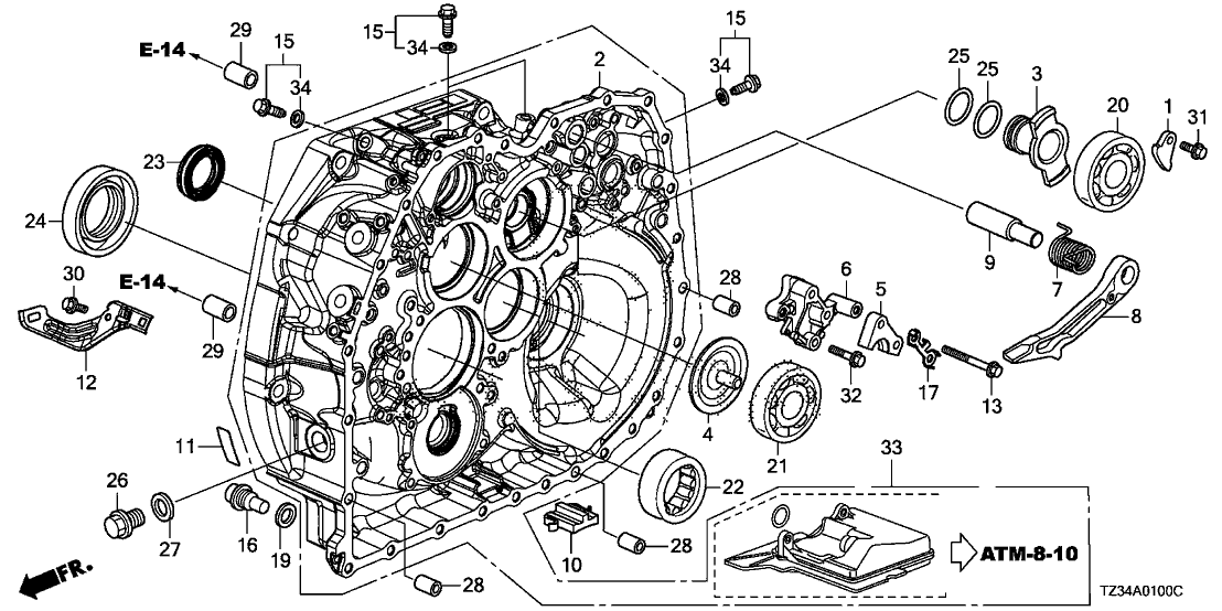 Acura 21110-50P-010 Case, Torque Converter