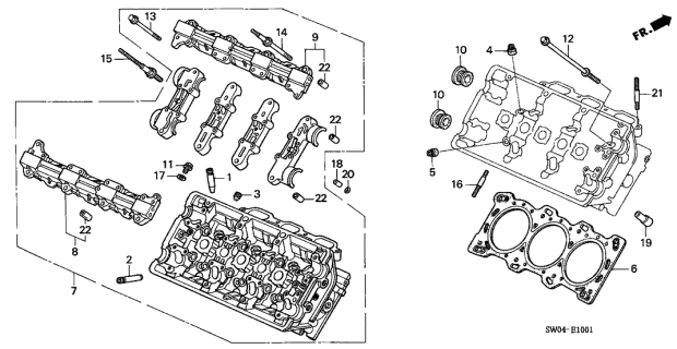 2004 Acura NSX Cylinder Head (Rear) Diagram