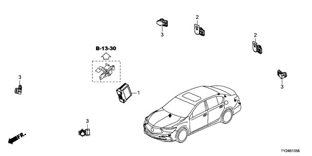 2020 Acura RLX Sensor Assembly , Parking (Fathom Blue Pearl) Diagram for 39680-T0A-R42ZJ