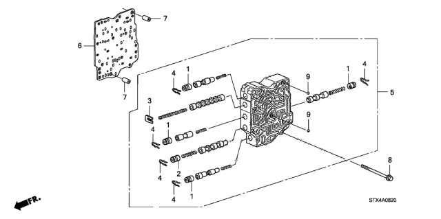 2007 Acura MDX AT Secondary Body Diagram