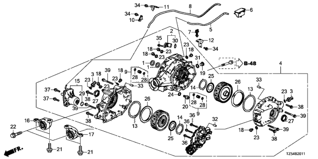 2017 Acura MDX Tube, Rear Differential Breather Diagram for 41937-5ND-000