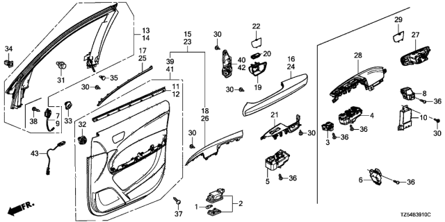 2016 Acura MDX Lining, Right Front (Light Jewel Gray) Diagram for 83501-TZ5-A01ZB