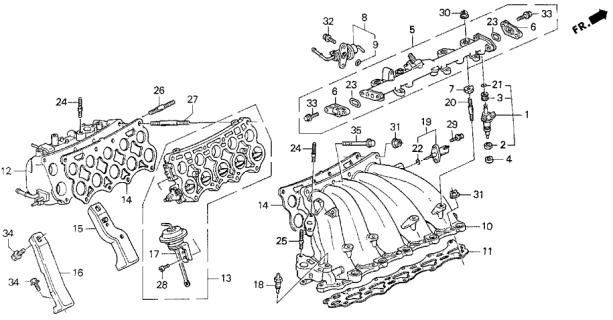 1992 Acura Vigor Manifold B, In. Diagram for 17110-PV1-A00