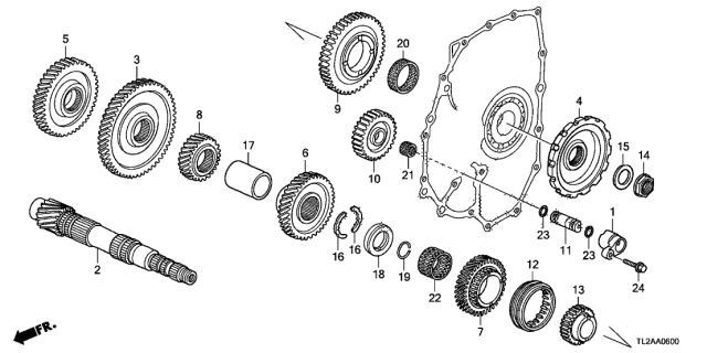 2013 Acura TSX 4 Door TSX KA 5AT AT Countershaft (L4) Diagram