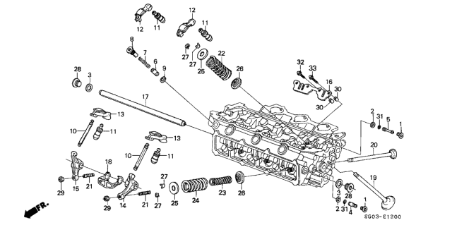 1990 Acura Legend 2 Door STD KA 5MT Valve - Rocker Arm (Front) Diagram